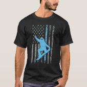 Funny Snowboarding American Flag Snowboarder For W T-shirt (Voorkant)