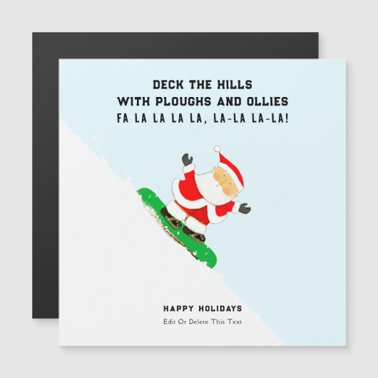 Funny Snowboarding Christmas Holiday Cards (Voorkant / Achterkant)