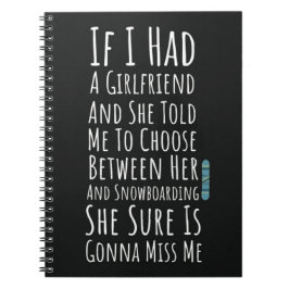 Funny Snowboarding Gifts Snowboarder Winter Sport Notitieboek