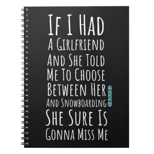 Funny Snowboarding Gifts Snowboarder Winter Sport Notitieboek (Voorkant)