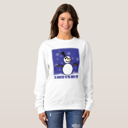 Funny Snowman Addiction Long-Shirt Trui (Voorkant volledig)