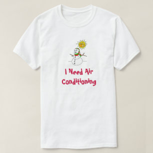 Funny Snowman Air Conditioning Feestdagen Kerstmis T-shirt
