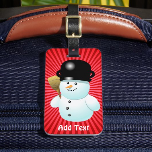 Funny Snowman Bagagelabel (Voorkant Insitu 2)