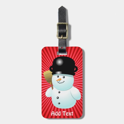 Funny Snowman Bagagelabel (Voorkant verticaal)