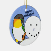Funny Snowman Black Headed Caique Ornament (Rechts)