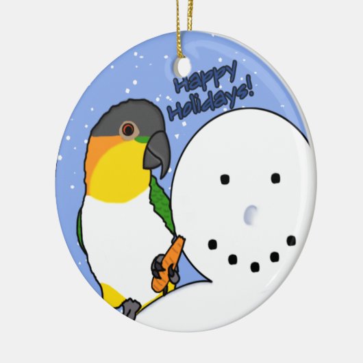 Funny Snowman Black Headed Caique Ornament (Links)