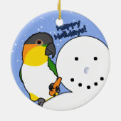 Funny Snowman Black Headed Caique Ornament (Achterkant)
