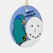 Funny Snowman Blue Parrotlet Ornament (Rechts)