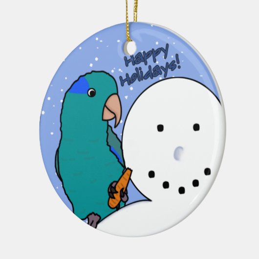 Funny Snowman Blue Parrotlet Ornament (Links)