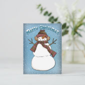 Funny Snowman Briefkaart (Staand voorkant)