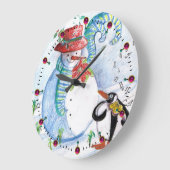 FUNNY SNOWMAN EN PENGUIN WINTER SERENADE GROTE KLOK (Hoek)