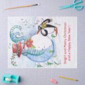 FUNNY SNOWMAN EN PENGUIN WINTER SERENADE TISSUEPAPIER (Craft)