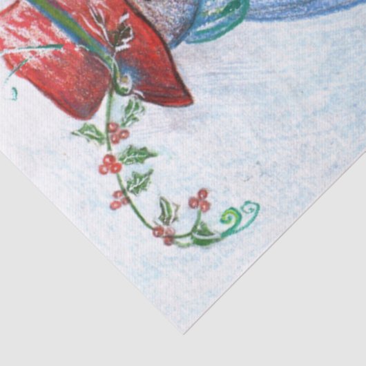 FUNNY SNOWMAN EN PENGUIN WINTER SERENADE TISSUEPAPIER (Detail)