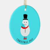 Funny Snowman Face Mask Custom Kerstmis 2022 Keramisch Ornament (Rechts)