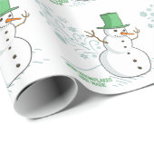 Funny Snowman Farts Snowflakes Cadeaupapier (Rol Hoek)