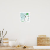 Funny Snowman Farts Snowflakes Cartoon Poster (Keuken)