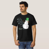 Funny Snowman Farts Snowflakes dark T-shirt (Voorkant volledig)