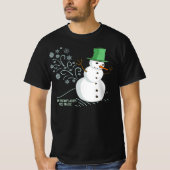 Funny Snowman Farts Snowflakes dark T-shirt (Voorkant)