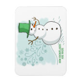Funny Snowman Farts Snowflakes Magneet (Verticaal)