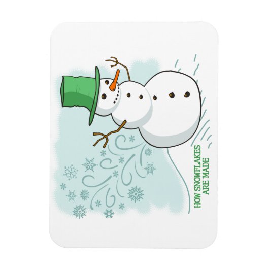 Funny Snowman Farts Snowflakes Magneet (Verticaal)