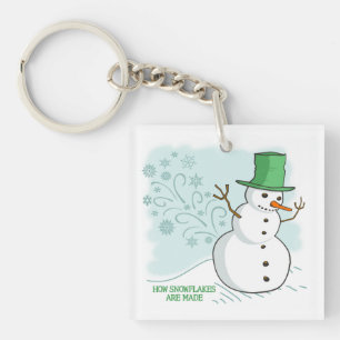 Funny Snowman Farts Snowflakes Sleutelhanger