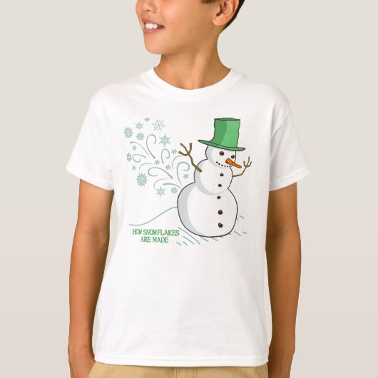 Funny Snowman Farts Snowflakes T-shirt (Voorkant)