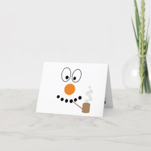 Funny Snowman Gezicht Cartoon Kerstmis Feestdagen Kaart