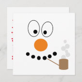 Funny Snowman Gezicht Cartoon Kerstmis Feestdagenkaart (Voorkant / Achterkant)
