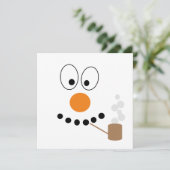 Funny Snowman Gezicht Cartoon Kerstmis Feestdagenkaart (Staand voorkant)