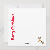 Funny Snowman Gezicht Cartoon Kerstmis Feestdagenkaart (Achterkant)