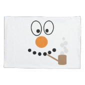Funny Snowman Gezicht Cartoon Kerstmis Kussensloop (Achterkant)