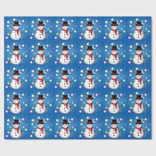 Funny Snowman glimlachen met knuppels voor prettig Cadeaupapier (Vlak)