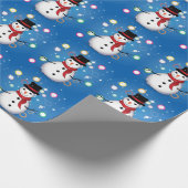 Funny Snowman glimlachen met knuppels voor prettig Cadeaupapier (Hoek)