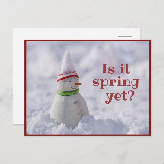 Funny Snowman Greeting Briefkaart (Voorkant / Achterkant)