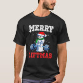 Funny Snowman Gymer The Swoleman Ugly Kerstmis Sw T-shirt (Voorkant)