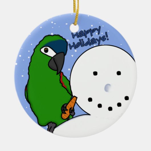 Funny Snowman Hahn's Macaw Ornament (Voorkant)