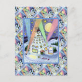 FUNNY SNOWMAN HOTEL, NOORDELIJKE LICHTEN EN PENGUI BRIEFKAART (Voorkant)