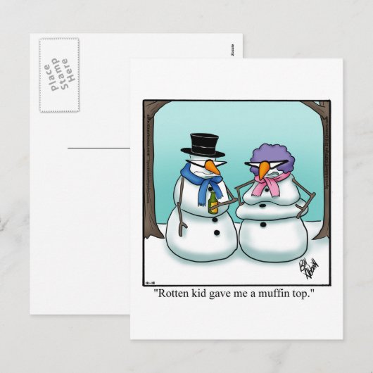 Funny Snowman Humor Holiday Briefkaart (Voorkant / Achterkant)