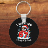 Funny Snowman I Survived 67 Days Of School Holiday Sleutelhanger (Voorkant)
