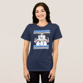 Funny Snowman-kerstboom Tri-Blend Shirt (Voorkant volledig)