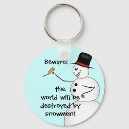 Funny snowman-kerstcomplottheorie sleutelhanger