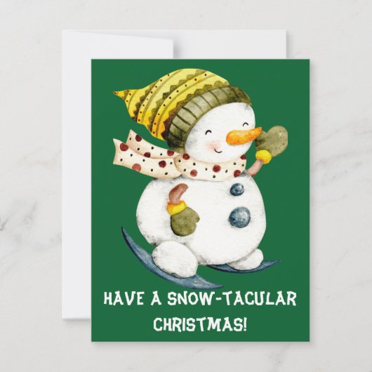 Funny Snowman-kerstkaart Feestdagenkaart (Voorkant)