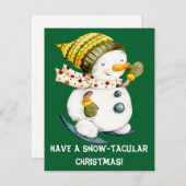 Funny Snowman-kerstkaart Feestdagenkaart (Voorkant / Achterkant)