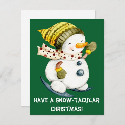 Funny Snowman-kerstkaart Feestdagenkaart (Voorkant / Achterkant)