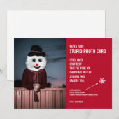 Funny Snowman-kerstkaartje Feestdagenkaart (Voorkant / Achterkant)