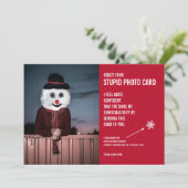 Funny Snowman-kerstkaartje Feestdagenkaart (Staand voorkant)