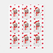 Funny Snowman Kerstmis Fleece Deken (Voorkant)