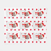 Funny Snowman Kerstmis Fleece Deken (Voorkant (Horizontaal))