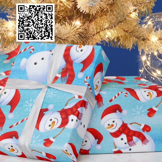 Funny Snowman-kerstpatroon Cadeaupapier