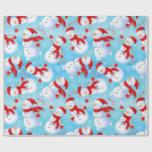 Funny Snowman-kerstpatroon Cadeaupapier (Vlak)